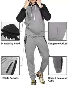 Vente chaude Grande Taille Hommes Slim Fit Jogging Ensemble Hiver À Capuche Respirant Confortable Conception De Sublimation Personnalisée - Product Image 4