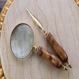 Juego de lupa y abrecartas, accesorios de oficina, Juego de 2, obra de arte decorativa de latón brillante, regalo elegante, Idea para el hogar y la Oficina - Product Image 1