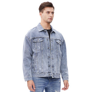 Chaquetas de mezclilla informales de alta calidad para hombres y decoración de botones de talla grande de estilo vintage Chaqueta de mezclilla al por mayor - Product Image 2