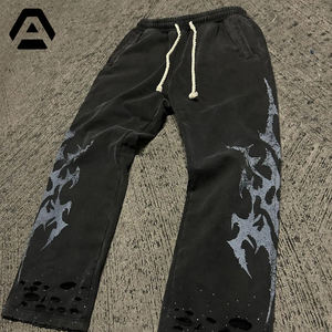 Pantalon de jogging imprimé délavé à l'acide pour hommes Meilleur pantalon baggy évasé surdimensionné en tissu de coton PAR AMAZING INDUSTRIES - Product Image 4