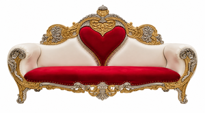 Juego de Sofás de Lujo en Forma de Corazón para Recepción de Bodas, Diseño en Dorado Brillante Tallado, para Eventos Nupciales, Hecho en EE. UU. - Product Image 3