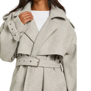 Manteau long pour femme, couleur personnalisée, respirant, écologique, mélange de laine de qualité supérieure, toutes saisons, style minimaliste moderne - Product Image 2