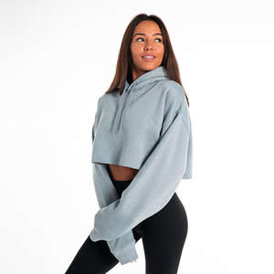 Sudadera de Invierno de Alta Calidad para Mujer, Diseño Desgastado, Hombros Caídos, Capucha Forrada, Material de Felpa Transpirable - Product Image 2