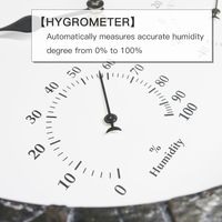 Jam Dinding Gaya Rustic 14 inci dengan Termometer dan Higrometer, Gaya Vintage untuk Dalam dan Luar Ruangan