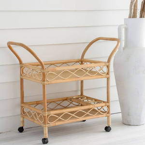 Carros de servicio de bebidas móviles de ratán, carrito de comida creativo, venta al por mayor - Product Image 2