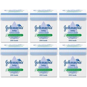 Hisopos de Algodón Johnson's, Paquete de 200 Unidades, Tejidos de Algodón Premium para el Cuidado Suave de la Piel - Product Image 1