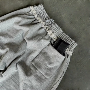 Pantalon de Survêtement Homme Baggy en Coton Molleton Lourd Français, Taille Haute, Jambe Large, Délavé, Rayé à Ourlet, Streetwear Personnalisé, Haute Qualité - Product Image 3