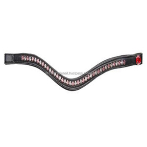 Banda de cejas ostentosa para caballos Precio de fabricación Bridas de caballo de cuero ecuestre de cuero de alta calidad con banda de cejas de cristales - Product Image 4