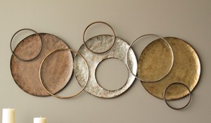 กรอบโลหะแขวนผนังสำหรับห้องนอนหรืองานแต่งงานการออกแบบที่ทันสมัยศิลปะใหม่วงกลมที่มีรูปแบบใบไม้ตกแต่งบ้าน - Product Image 3