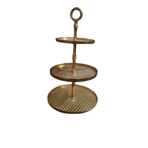 Venta al por mayor soporte de pastel de aluminio de 3 niveles para decoración de Bodas de mesa para fiestas y eventos - Product Image 1