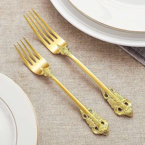 Top Selling Wholesale Luxury Engrave Design PVD Gold Metal Dinner <b>Fork</b> 18/10 For Wedding Parties - Product Image 6