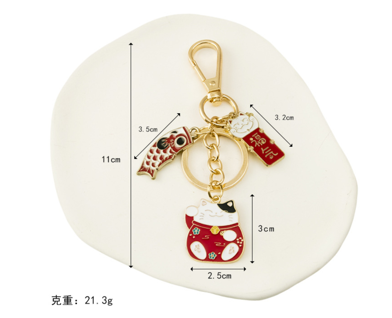 Portachiavi o ciondolo a forma di gattino – Ciondolo in pasta polimerica kawaii – Miniatura fatta a mano – Regalo originale in Fimo - Italia