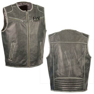 2025 nouveau chaud hiver sans manches gilet 100% cuir respirant Style décontracté toile gilet pour motos tissu personnalisable - Product Image 1