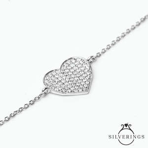 NOVAMART Fine <b>Silverings</b> 925 Sterling All That Glitters Heart Crystal <b>Bracelets</b> & <b>Bangles</b> Wholesale Export - Product Image 4