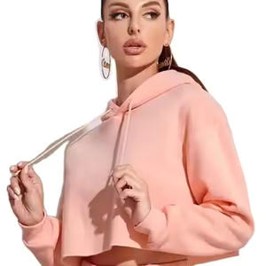 Customized Logo Printing Cotton Hoodie Sweatshirts Women <b>Crop</b> <b>Top</b> Professional Manufacturing Women Hoodies Sweatshirts <b>Crop</b> <b>Top</b> - Product Image 1