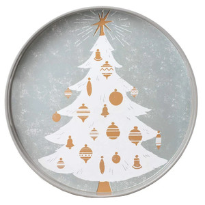 Nueva opción de diseño personalizado, decoración navideña de la mejor calidad, bandeja redonda lacada navideña - Product Image 4