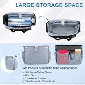 Bolso Tote para Maestras, Bolso Utilitario para Enfermeras con Bolsillo Expandible para Archivos, Maletín para Portátil <span class=keywords><strong>de</strong></span> Oficina para el <span class=keywords><strong>Trabajo</strong></span> - Product Image 3