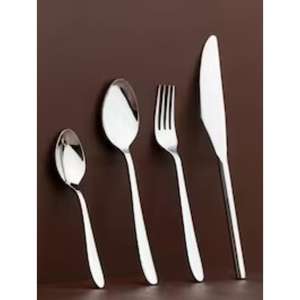 Ensemble de couverts Aura contemporain avec des formes minimalistes et un éclat de qualité supérieure pour une table à manger tendance, fabriqué à la main en Inde - Product Image 3