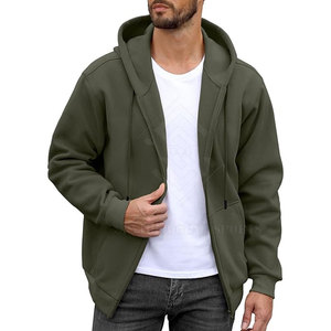 Sweat-shirts à capuche zippés pour hommes en tissu polaire, grande taille, service OEM, utilisation décontractée en extérieur, couleurs et logo personnalisés - Product Image 5