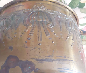 Ensemble de deux jardinières en métal antique finition laiton, fabriquées en fer, best-seller, jardinières modernes en fer - Product Image 6