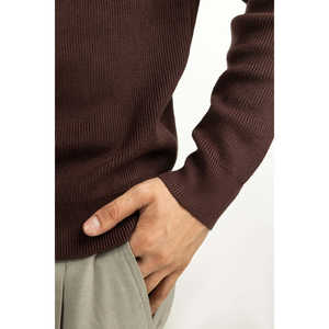 Suéter con Capucha de Cachemira de Invierno, Estilo Casual, Calidad Premium, Cierre de Cremallera, Patrón Estampado a Rayas, Corte Regular -MN-SWT-WS25-046 - Product Image 6