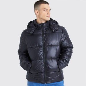 Unisex Premium Quality Solid Zip up Oversize Puffer Jacket Winter Custom Quilted Waterproof Breathable Outdoor Hooded Coat - Product Image 1