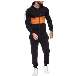 Deux pièces survêtement à capuche pour hommes 100% coton Sport Jogging ensemble veste confortable pantalons de survêtement équipe survêtement pour la saison d'automne - Product Image 3