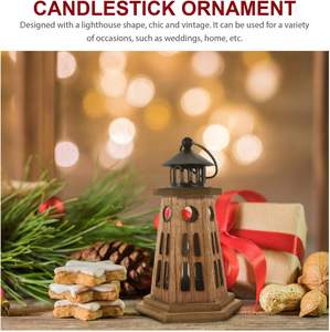 Hermoso candelabro de farol de madera con tallado intrincado y construcción duradera adecuado para bodas, fiestas e iluminación del hogar - Product Image 3