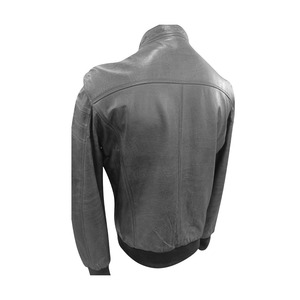 Custom High Quality Casual Fashion Satin Flight <b>Jacket</b> Genuine Leather Bomber Classic Stand Hood Breathable <b>Biker</b> Coated <b>Jacket</b> - Product Image 4