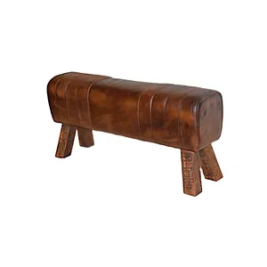 Venda quente Melhor Qualidade Vintage Bege Leather Bar Stool Crafted por Couro Genuíno e Madeira em Estilo Mobiliário Francês