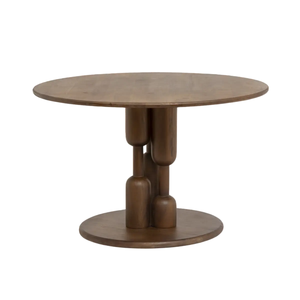 ห้องรับประทานอาหาร6ที่นั่งทำจากไม้มะม่วงแข็งสีน้ำตาลรูปทรงกลมดีไซน์ร่วมสมัยใหม่ - Product Image 2