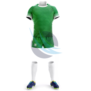Ensemble d'uniformes de sport OEM pour le rugby avec tissu évacuant l'humidité pour les équipes Maillot à séchage rapide et short sur mesure pour le confort - Product Image 5