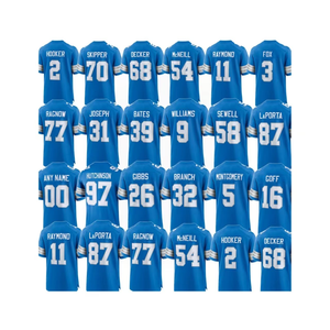 Maillot de football américain unisexe respirant de haute qualité, personnalisable pour équipe, avec numéros 68 Decker, 9 Williams, 16 Goff – Vente chaude - Product Image 1