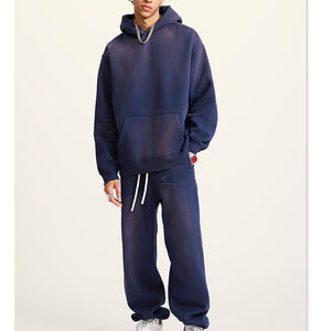 Custom LOGO Sweatsuits Acid Wash Custom logo <b>Slim</b> Fit Solid Color Puff Print Sweatpants and Hoodie Set Men Tracksuit Puff Print Hoodies Tracksuit Sweat Suits Embroidery <b>Patch</b> - Product Image 2