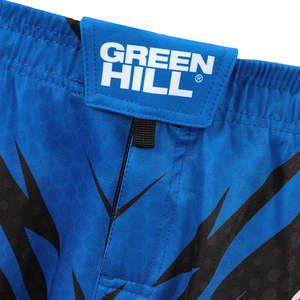 Shorts de MMA bleus approuvés par l'IMMAF Green Hill, taille personnalisable, vêtements d'arts martiaux pour enfants, design personnalisé, shorts de Muay Thai - Product Image 4