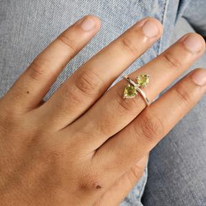 แหวนเงินพลอยเพอริดอทแบบคลาสสิกแหวนแต่งงานและแหวนหมั้นดีไซน์น้ำหนักเบา - Product Image 5