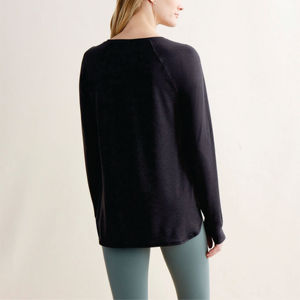 92% poliéster reciclado 8% Spandex Slim Fit secado rápido antiolor pimienta negra renovar transpirable manga larga Top - Product Image 3