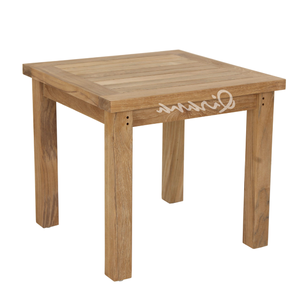 Table basse carrée à lattes en bois de teck pour l'extérieur et le jardin, classique et minimaliste, 50 cm pour meubles de jardin au bord de la piscine - Product Image 4