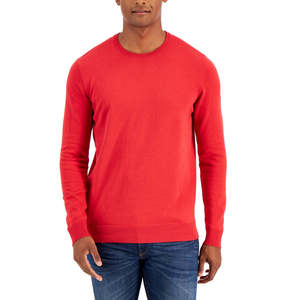 Maglione da Uomo Alfani XX-Large Rosso Tinta Unita con Collo Rotondo, Maglieria Oversize con Stampa Leopardata per la Stagione Autunno/Inverno, Taglie Forti - Product Image 1