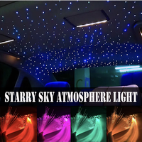 Car Styling DIY Auto Fiber Optic Lights Atmosphere Lamp Music Control Plafonniers RGB 64 Colors Car Starry Sky Light