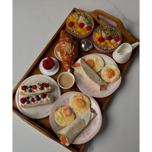Bandeja de té de madera de acacia y nogal: decoración moderna de lujo para el hogar, rectángulo grande, perfecta para servir alimentos y uso en la cocina. - Product Image 3