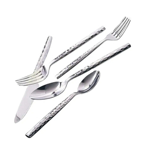Ensemble de couverts en acier inoxydable à poignée grise rustique couverts écologiques pour mariages restaurants utilisation quotidienne de la cuisine ou événements - Product Image 3