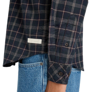 Chemise en flanelle pour homme avec broderie personnalisée, manches longues, 100% coton, motif uni, fermeture à boutons, respirante, séchage rapide, fabrication en usine - Product Image 6