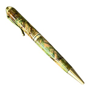 Stylo à bille en bois stabilisé fait main de luxe de qualité supérieure Largeur d'écriture de 0,7 mm Cadeau d'affaires Mariage Collection Aquamarine - Product Image 4