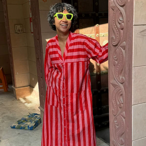 Robe maxi bohème pour femme, longueur au sol, imprimé léopard, coton, modeste, décontractée, écologique, faite à la main - Product Image 1