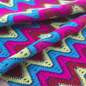 Belle multicolore Jacquard tissé tissu chaîne tricoté filles femmes respirant poids lourd sac matériel fil teint Zigzag - Product Image 1