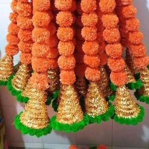 Handmade Elegant Marigold Tassels for Wall Hangings Floral Touch Ethnic <b>Decorations</b> for Diwali Birthday Wedding Celebrations - Product Image 4
