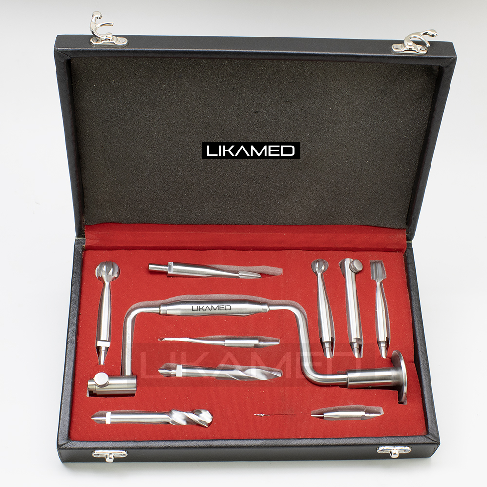 Set De Perceuse à Main Hudson Brace 7 Pièces Pour Neurochirurgie Et Orthopédie