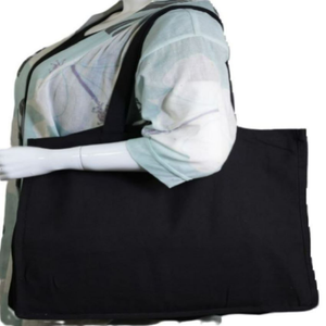 100% sac fourre-tout en coton biologique Logo personnalisé imprimé réutilisable à poignée supérieure avec cordon de serrage stockage en toile en plein air sac vierge promotionnel - Product Image 2