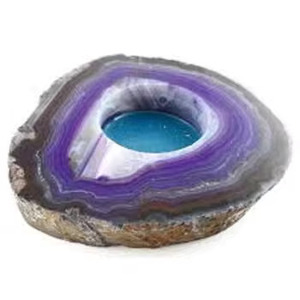 เชิงเทียนคริสตัลโอนิกซ์สีน้ำเงินธรรมชาติบนโซฮาหินหรูหราอุปกรณ์ตกแต่งบ้าน - Product Image 6